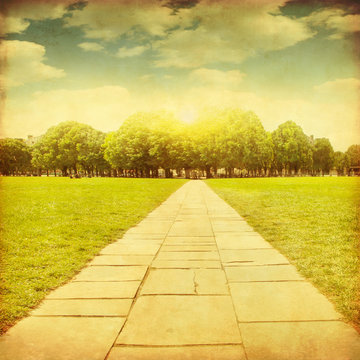 Grunge image of stone pathway.