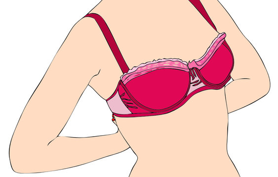 Una donna mentre si toglie il reggiseno Stock Vector Adobe Stock