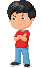 Cartoon angry boy