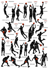 Basketball players silhouette
