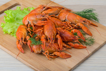 Boiled crayfish