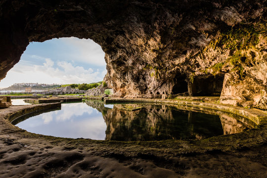 ruins of Tiberius villa in Sperlonga, Lazio, Italy