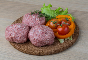 Raw burger cutlet