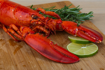Red boiled lobster