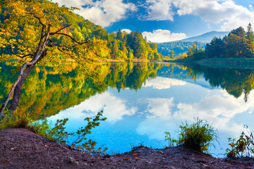 Majestic view of the Plitvice Lakes National Park.