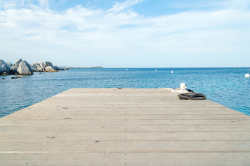 Obraz premium Small jetty on the island of Lavezzi, Corsica France