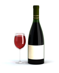 Wine Bottle  and Wineglass