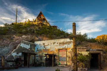 Wall murals Route 66 An old mine and house in Oatman, Arizona.