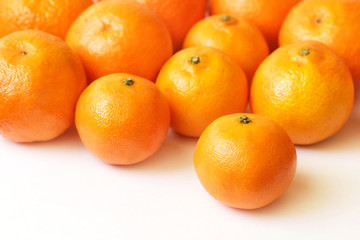 Tangerines on white background