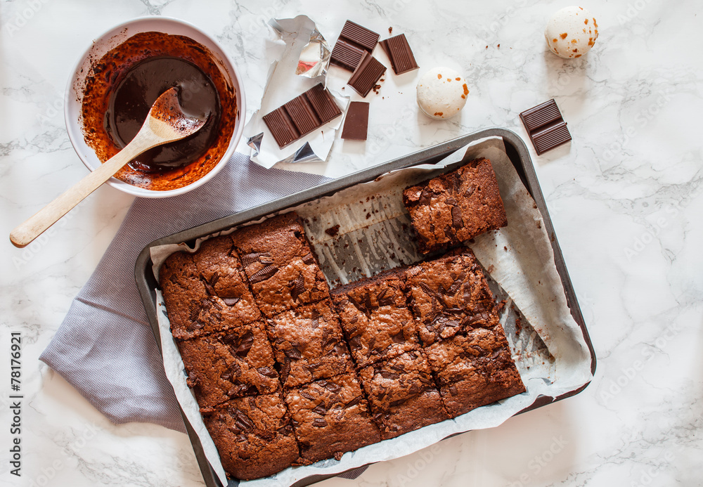 Wall mural chocolate brownie