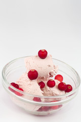 ice cream with cranberry vitamin c organic soft selective focus