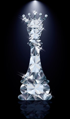 Diamond chess Queen, vector illustration