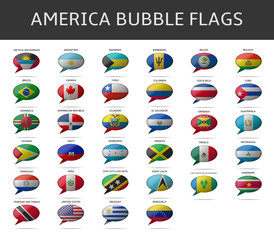 america bubble flags vector