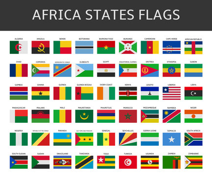 flag of africa states vector set