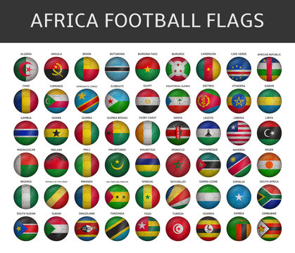 football flag of africa states vector set