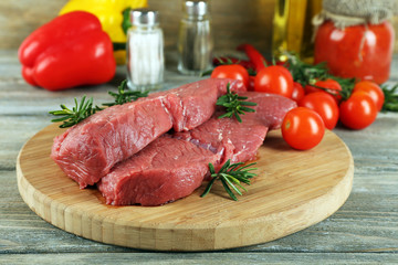 Raw beef steak