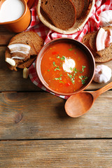 Ukrainian beetroot soup - borscht,