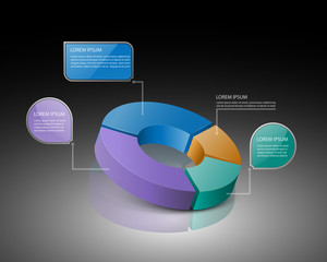 3d pie chart graph. vector illustration.