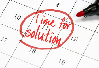 time for solution text write on paper