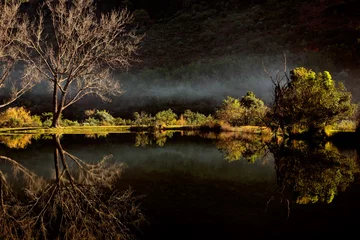 Foto op Canvas Scenic pond with mist, Royal Natal National Park © EcoView