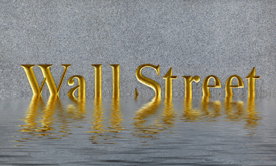 concept of collapse wall street  in downtown manhattan