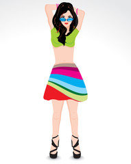 modern girl cartoon vector illustration
