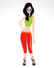 sexy girl cartoon vector illustration
