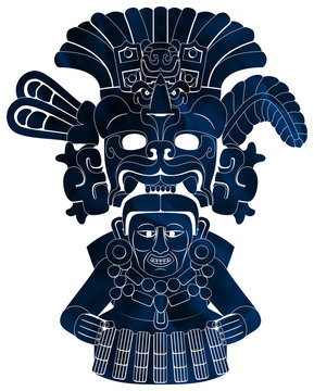 Maya - Yum Kaax 2 - Blue & White