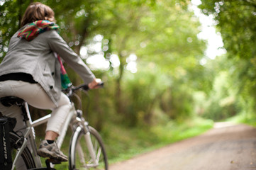 woman in bicycle
