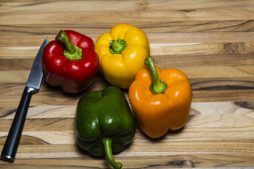 Peppers on Cutting Board
