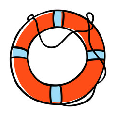 Doodle illustration of a lifebuoy