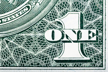 Details of bill in one American dollar.