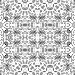 Seamless outline floral pattern