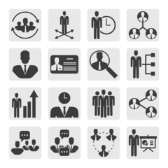 Business icons, management and human resources set 1
