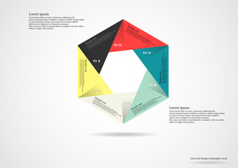 Hexagon infographic on light background