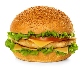 Hamburger isolated on white