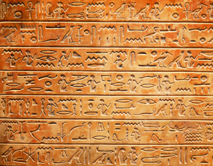 Hieroglyphs on the wall - obrazy, fototapety, plakaty