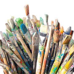 Obraz premium many used paintbrushes