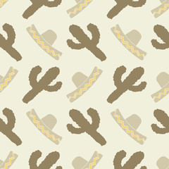 seamless background with symbols of Mexico