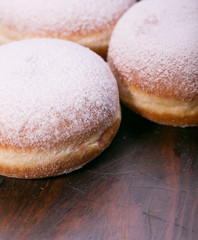 Fresh donuts. Shrove Tuesday. fat Thursday. homemade doughnuts