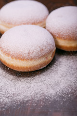Fresh donuts. Shrove Tuesday. fat Thursday. homemade doughnuts