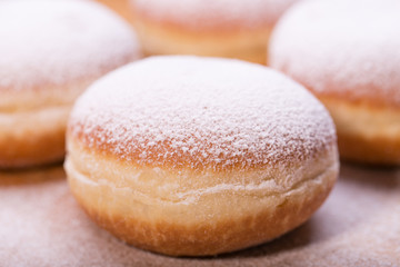 Fresh donuts. Shrove Tuesday. fat Thursday. homemade doughnuts
