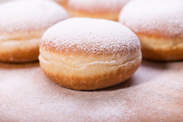 Fresh donuts. Shrove Tuesday. fat Thursday. homemade doughnuts