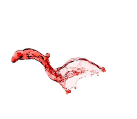 Wine splash isolated on white background