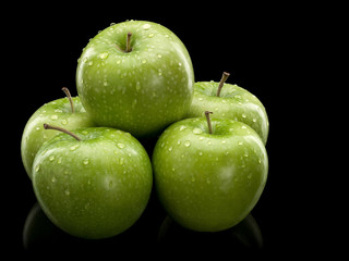 Five green apples