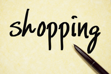 shopping word write on paper 