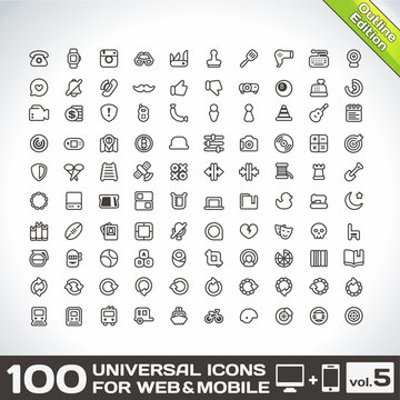100 Universal Icons For Web and Mobile volume 5