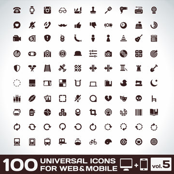 100 Universal Icons For Web and Mobile volume 5