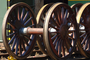 Räder einer Lokomotive