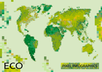 Fototapeta premium Mosaic Eco map